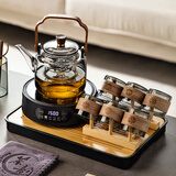 忆壶茶（YIHUTEA）煮茶壶电陶炉煮茶器烧水壶泡茶炉养生壶套装泡茶壶加厚功夫茶具 1L蒸煮壶+6杯+茶盘+1500w炉