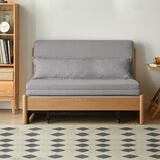 源氏木语实木沙发床现代简约多功能可折叠床北欧风小户型客厅两用双人沙发 0.95m山毛榉原木色(雾灰)