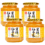 恒寿堂【教师节】蜂蜜柚子茶 蜜炼升级版 果酱水果茶VC饮料 养生维生素C 升级版500g×4瓶