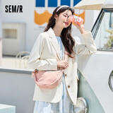 森马（Semir）单肩斜挎包马卡龙色饺子包日系胸包腰包女105225153009