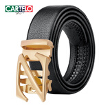 卡帝乐鳄鱼男士皮带休闲自动扣商务腰带男裤带百搭军训中青年休闲户外送父亲 1210金 130cm
