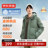 京东京造羽绒服男鸭绒加厚防寒工装面包服短款冬季外套衣服 橄榄绿 L