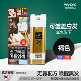 爱茉莉染发剂泡沫韩国植物黑染泡泡染发膏遮白发无刺激 5N 褐色（1盒）