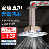 韩强麻将灯棋牌室吸烟空气净化器灯直排式外排吸烟灯无耗材吸烟灯 超薄版（118瓦正白）典雅金 暗装