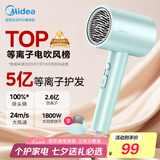 美的（Midea）5亿等离子护发电吹风 家电国家补贴吹风筒 1800W大功率 负离子吹风机 FJ308 七夕情人节礼物