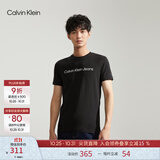 Calvin KleinJeans夏季男女情侣中性年轻ck多色印花透气修身短袖T恤J320931 BEH-太空黑 S （推荐120-130斤）