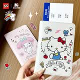 ZGOX三丽鸥 学生卡包证件收纳包hellokitty钱包女款美乐蒂登机护照包 32007P凯蒂猫-白色【可收纳护照】