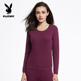 花花公子保暖内衣【纯棉】秋衣秋裤本命年礼物 女紫色XL