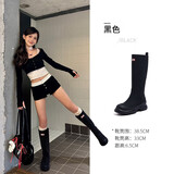 骆驼（CAMEL）彩虹雨靴女晴雨两穿轻盈户外休闲长靴 L25W577028 黑色 37
