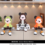 磊鑫达米奇潮玩手办米奇摆件酒柜电视柜玄关卡通装饰品办公室公仔玩具 风衣米奇-绿+橙+咖