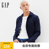 Gap男装2025春季新款纯棉基础款翻领长袖衬衫常规上衣美版422488 海军蓝 422488 XS 美码 S亚洲码175/88A