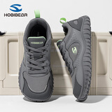 HOBIBEAR秋季新款男鞋宽头鞋运动鞋网面男士赤足鞋开车平步鞋 灰色 40