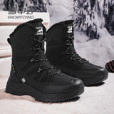 雪中飞雪地靴男女款2025年冬季保暖加绒户外抗寒棉鞋子 乌漆嘛黑 41