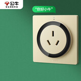 公牛（BULL）开关插座 语音插座 16A三孔红外语音控制智能空调插座金色GTQZ104