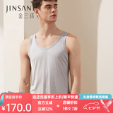 金三塔背心男100%桑蚕丝男士圆领背心1YZM4A501 灰色 XL