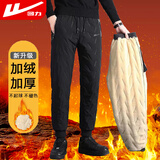 回力休闲裤男夹棉加厚保暖裤子男秋冬季防寒休闲舒适百搭长裤男裤