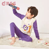 顶瓜瓜儿童秋衣秋裤套装纯棉男童棉毛衫保暖内衣女童全棉宝宝打底衣睡衣 森林之王 110 建议身高100-110cm