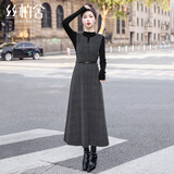 丝柏舍无袖连衣裙2026秋装新款女装修身气质优雅A字长裙多面料随机发货