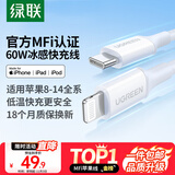 绿联【MFi认证不弹窗】适用苹果充电线Type-C数据线PD60/30/20W快充to Lightning闪电接口iPhone14手机