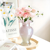 墨斗鱼高级感轻奢法式客厅玻璃花瓶 生日礼插花水养鲜花玫瑰餐厅摆件