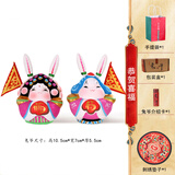 中艺嘉品 老北京兔爷2025蛇年中秋节礼物吉兔坊兔儿爷非遗泥塑泥人摆件毕业生日礼物北京旅游纪念品出国送老外 恭贺喜福3号（对装-带红垫子）