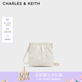 CHARLES&KEITH迷你菱格流浪包单肩斜挎双肩包包女包生日七夕礼物CK2-60782390 Cream奶白色 S
