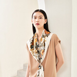 万事利WENSLI真丝丝巾女大方巾桑蚕丝披肩送妈妈生日礼物礼盒装鹤鸣秋色