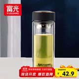 富光男女士双层玻璃杯 高硼硅玻璃304茶隔水杯子 带茶隔泡茶杯500ml