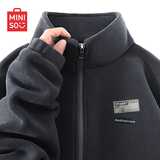 名创优品（MINISO）奥粒绒外套男冬季防寒保暖上衣男士加绒加厚内胆夹克 深灰 XL