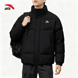 安踏棉服男2026秋季新款立领防风保暖加厚短款黑色面包服男运动外套男 【防风保暖棉服】基础黑 XL /180
