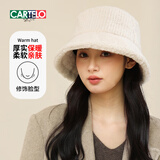 卡帝乐鳄鱼帽子女秋冬季防寒保暖渔夫帽女士加绒加厚针织帽毛线帽盆帽水桶帽