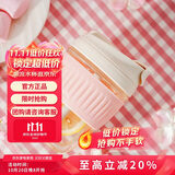 乐扣乐扣（LOCK&LOCK）咖啡杯耐热玻璃水杯子男女学生便携式双饮吸管杯随手杯350ML粉色
