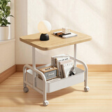 喻品茶几客厅沙发边桌边几小圆桌子卧室床头桌置物架落地推车J150白色