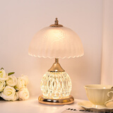 优丽美家2025新款北欧轻奢水晶台灯卧室床头灯温馨时尚结婚高级感主卧柜灯 【水晶椭圆-插电】暖光+上下光源+调节亮度