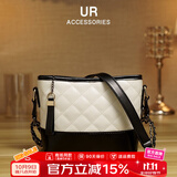 UR包包女包2025新款车线菱格双链条流浪包单肩斜挎大容量撞色经典包 白色【法式轻奢高级送女友礼物】