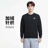 耐克（NIKE）男冬季圆领卫衣 加绒保暖 运动休闲BV2663-010黑色M