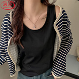 浪莎宽松背心女2026新款显瘦外穿打底吊带内搭无袖慵懒风上衣T恤衫