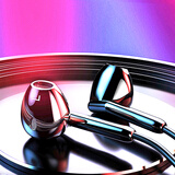 backwin抖音火山直播全民K歌录音唱歌耳机入耳式带麦hifi重低音炮有线华为vivo小米oppo苹果15通用typec 黑色 圆插头