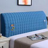 猫喜花床头罩保护套2025新款加厚夹棉床头套实木铁全包床头套罩四季通用 向日葵-蓝色 床头150宽*60高*3-25内厚度cm