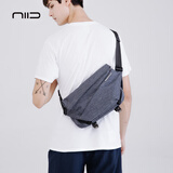 NIID原创邮差包潮牌男士包包单肩包机能斜挎包多功能男包休闲挎包R1 牛仔蓝(按压扣，不含卡盒)