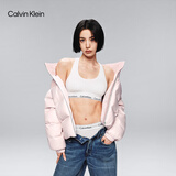 Calvin Klein内衣【明星同款摩登引力带】女士ck轻运动无钢圈工字美背背心文胸 100-月光白 M 推荐75B-85A