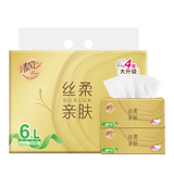 清风（APP）抽纸 金装丝柔4层110抽*6包L码 面巾纸抽 卫生纸巾 餐巾纸