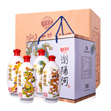 浏阳河酒 浓香型白酒 52度 500ml*4瓶 宴请送礼 礼盒整箱装