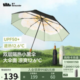 蕉下（beneunder）防紫外线遮阳伞三折双层黑胶晴雨伞防晒伞BM664月雾