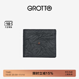 个乐经典羊皮短款钱包手工真皮多卡位卡夹卡包情侣礼物 经典黑（小男孩）