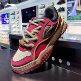 LI-NING李宁布欧休闲鞋丹宁布男女2025秋冬新品面包鞋板鞋运动鞋AGCV463 藏红色【男款】 41