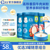 嘉宝米粉多罐组合婴幼儿宝宝原味高铁米粉6-12个月强化钙铁锌米糊1段 2阶6月+】番茄牛肉味 250g*3罐