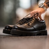 马登德比鞋男款厚底增高黑色大头皮鞋男通勤百搭cleanfit休闲工装鞋子 星耀黑 【正码正拍&4cm增高/磨砂珠光感/男士皮鞋】 44 男码