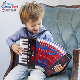 NEW CLASSIC TOYS儿童手风琴初学乐器玩具 早教音乐启蒙玩具可弹奏男女孩生日礼物 大号黑色 17键8贝斯【6岁以上】 荷兰品牌 3-6岁益智玩具 春节新年礼物