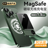 冠军者【 3C认证丨可上飞机】超级快充磁吸充电宝MagSafe无线大容量超薄便携移动电源适用苹果安卓小米 顶配【金属材质】大容量--苍岭绿 3C认证【全国当日/次日达】可上飞机高铁